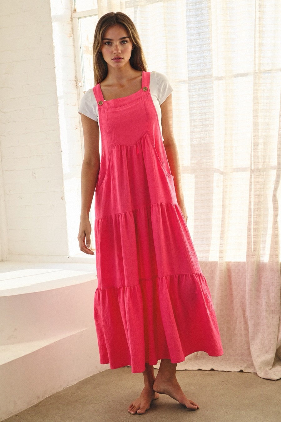 Electric Fuchsia Overall Dress – Perfectly Plus