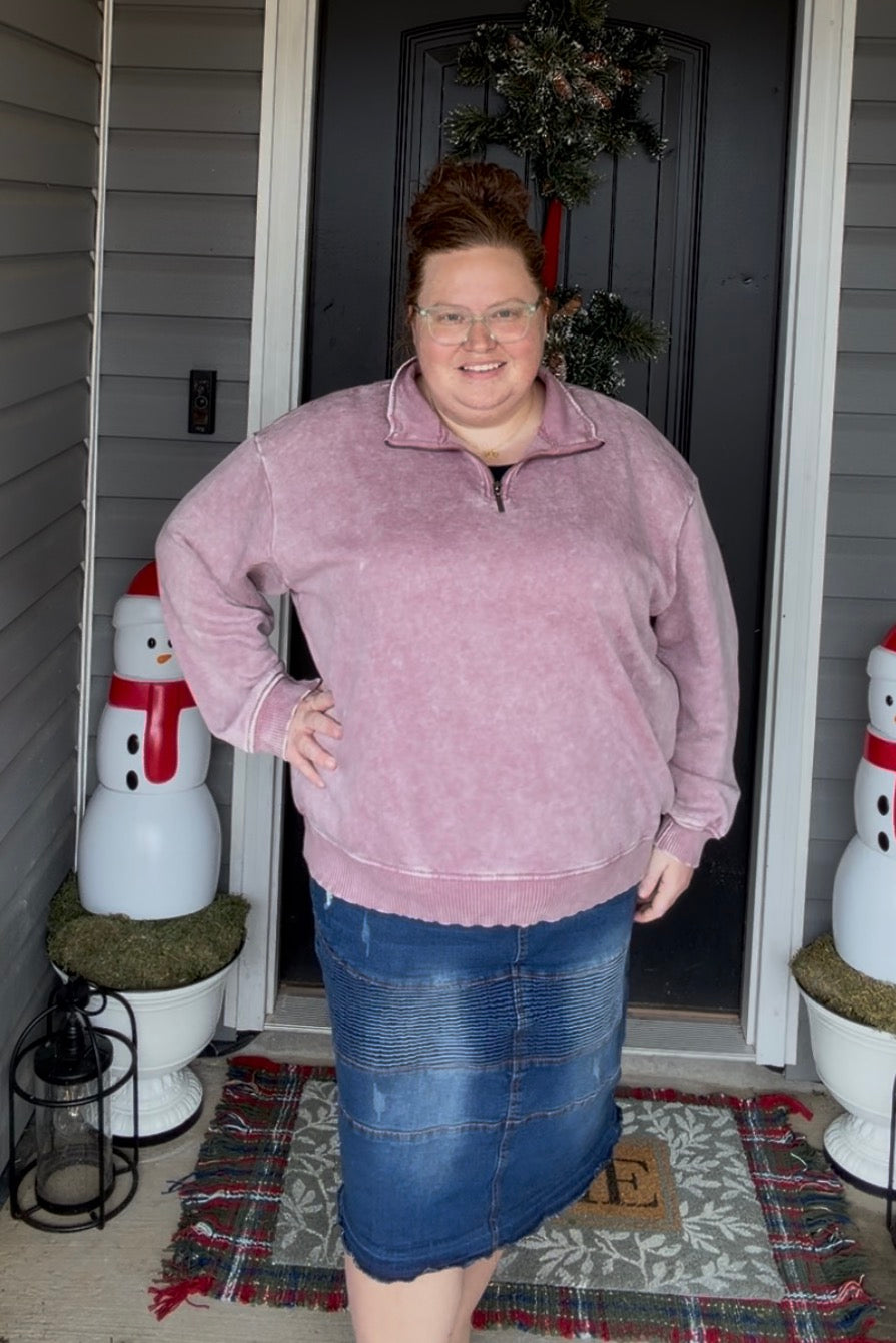 Zenana Half Zip Sweatshirt