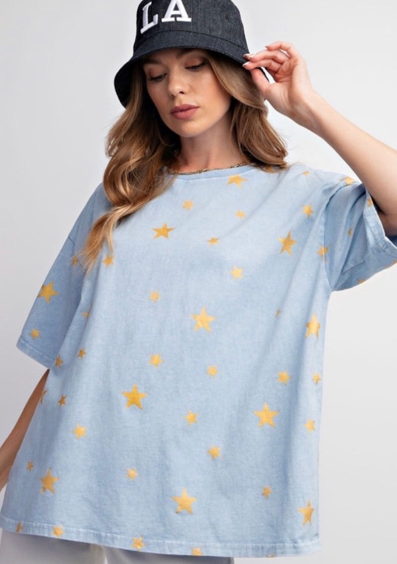 Metalic Star Top