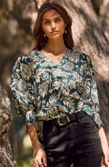 Forest Green Floral Top