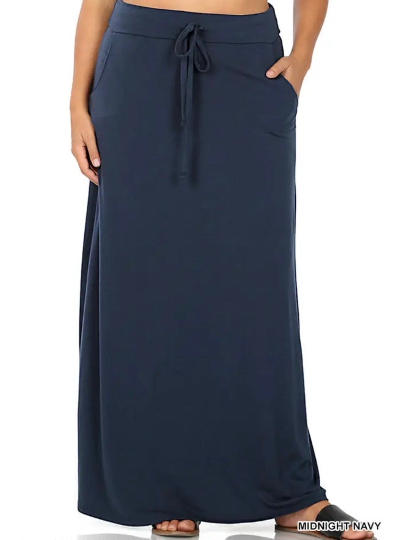 Zenana Drawstring Maxi Skirt