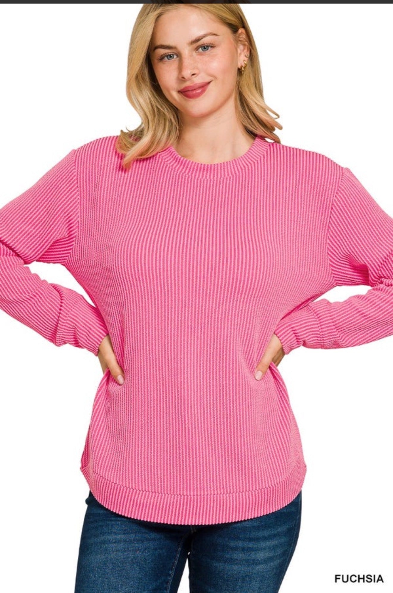 Zenana Long Sleeve Ribbed