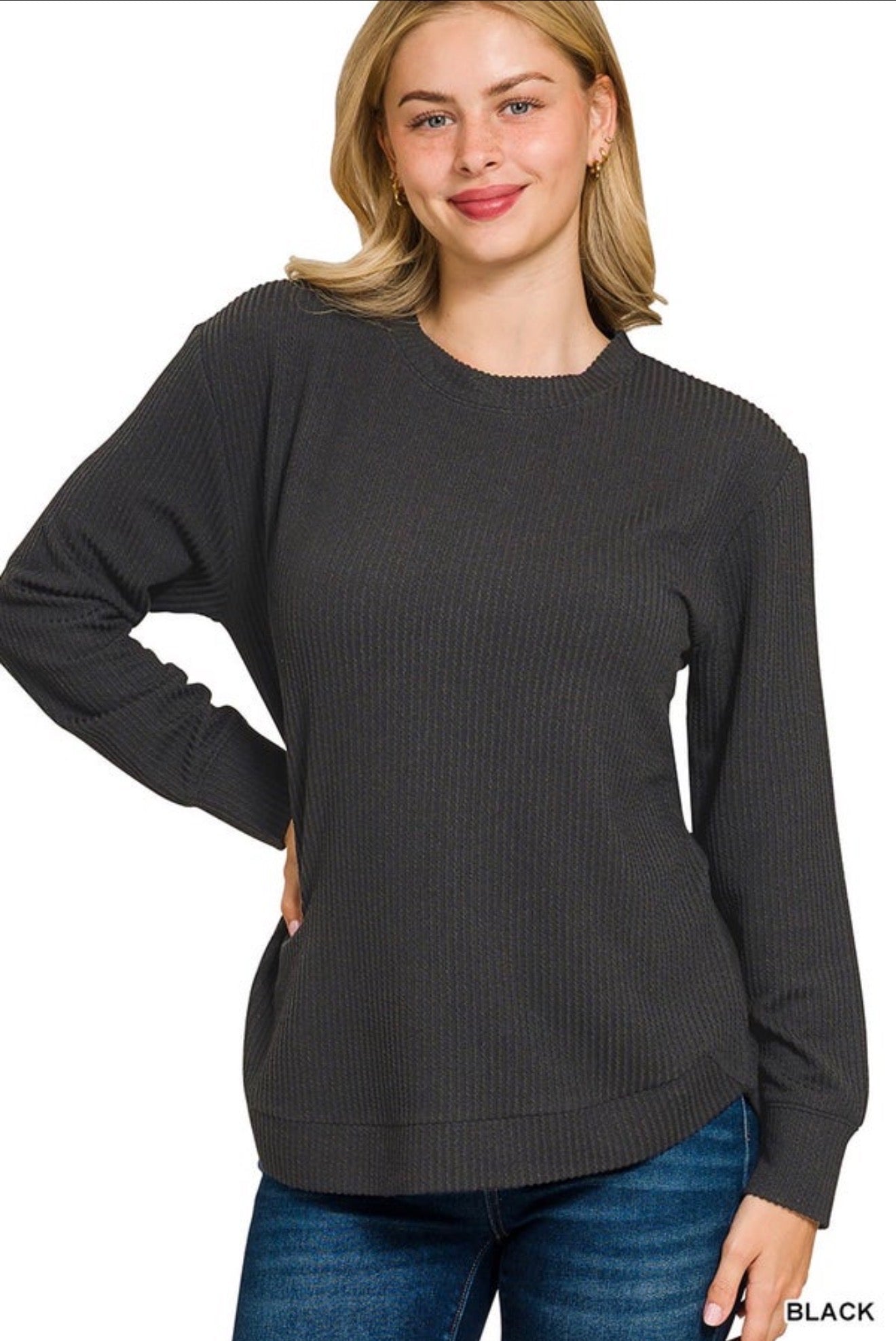 Zenana Long Sleeve Ribbed
