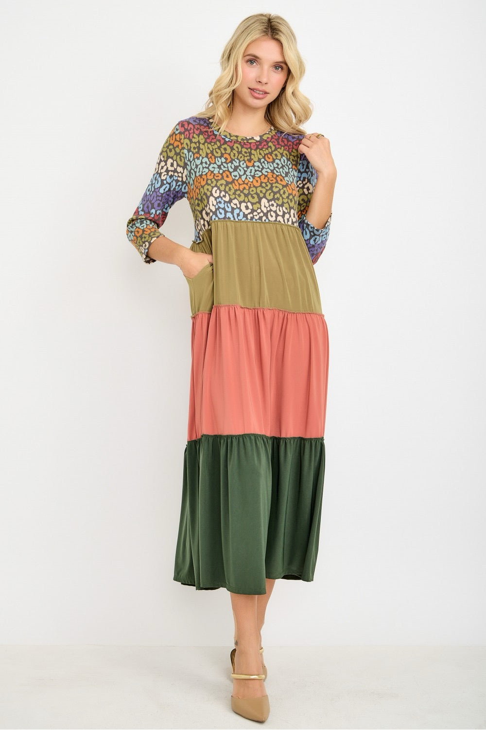 Spring Safari Tiered Dress