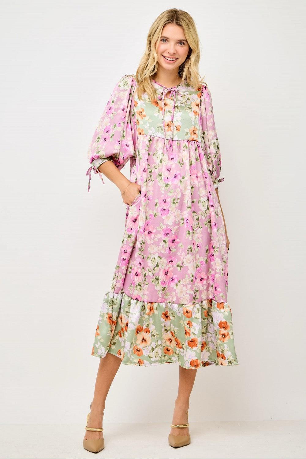 Vintage Garden Midi Dress