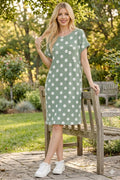 Sage Polka Dot Dress