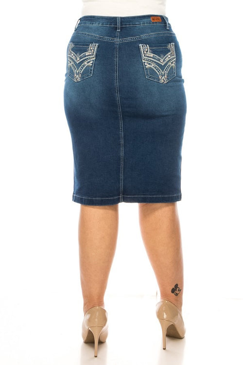 Be Girl Short Denim Fancy Pocket Skirt