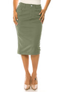 Sage Denim Skirt