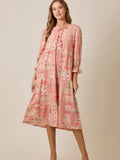 Peachy Sunset Midi Dress