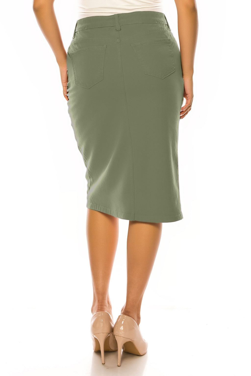 Sage Denim Skirt