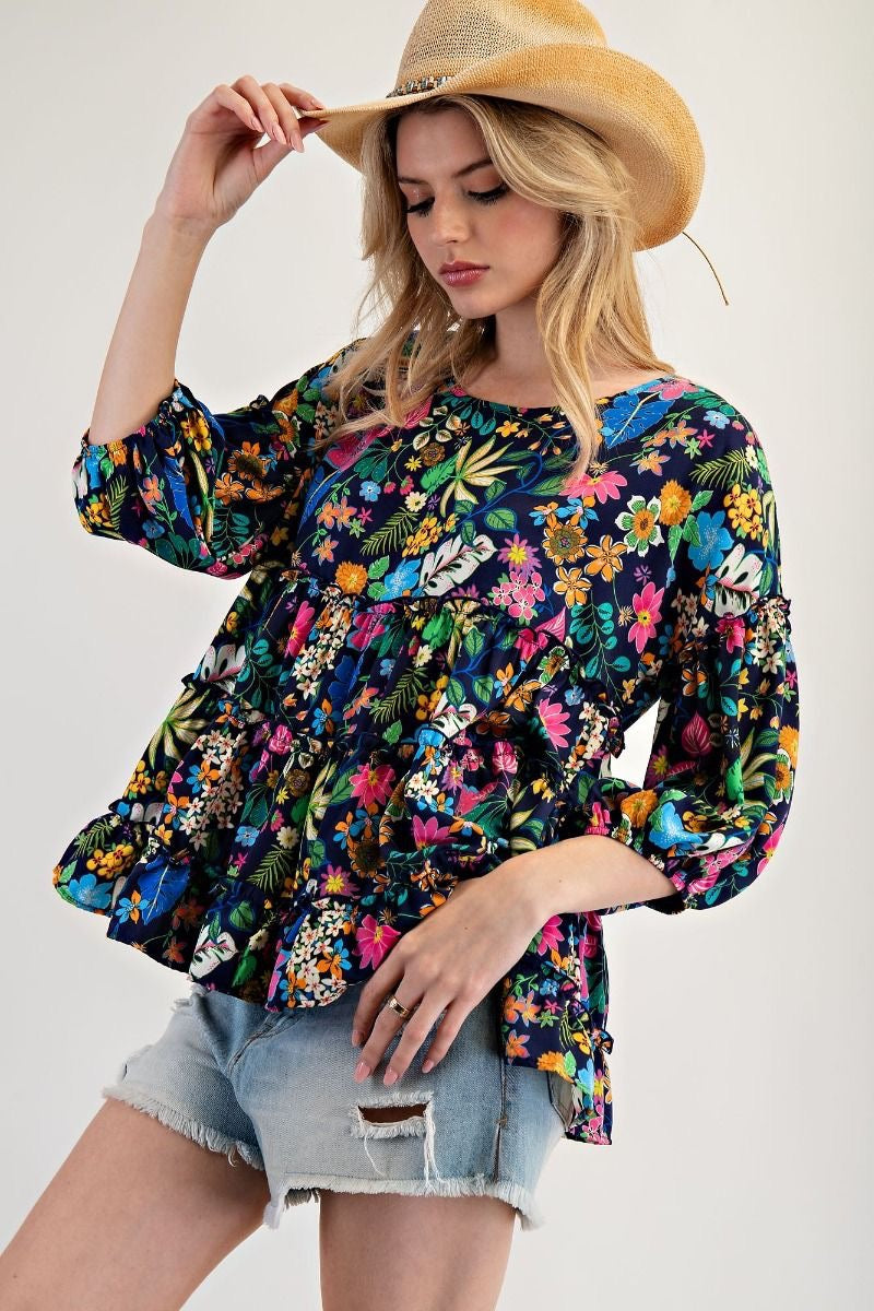 Breezy Bloom Babydoll Top