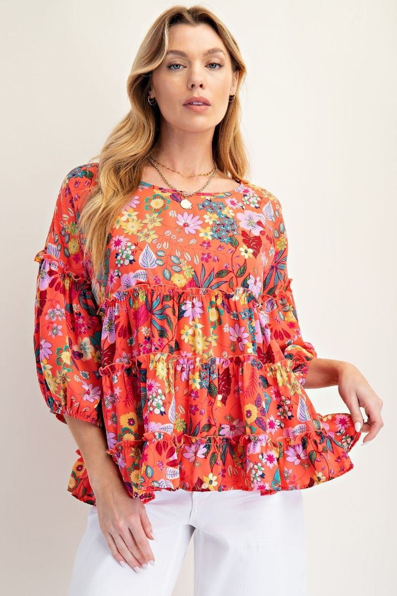 Breezy Bloom Babydoll Top