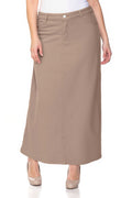 Sandstone Long Denim Skirt