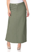 Sage Long Denim Skirt