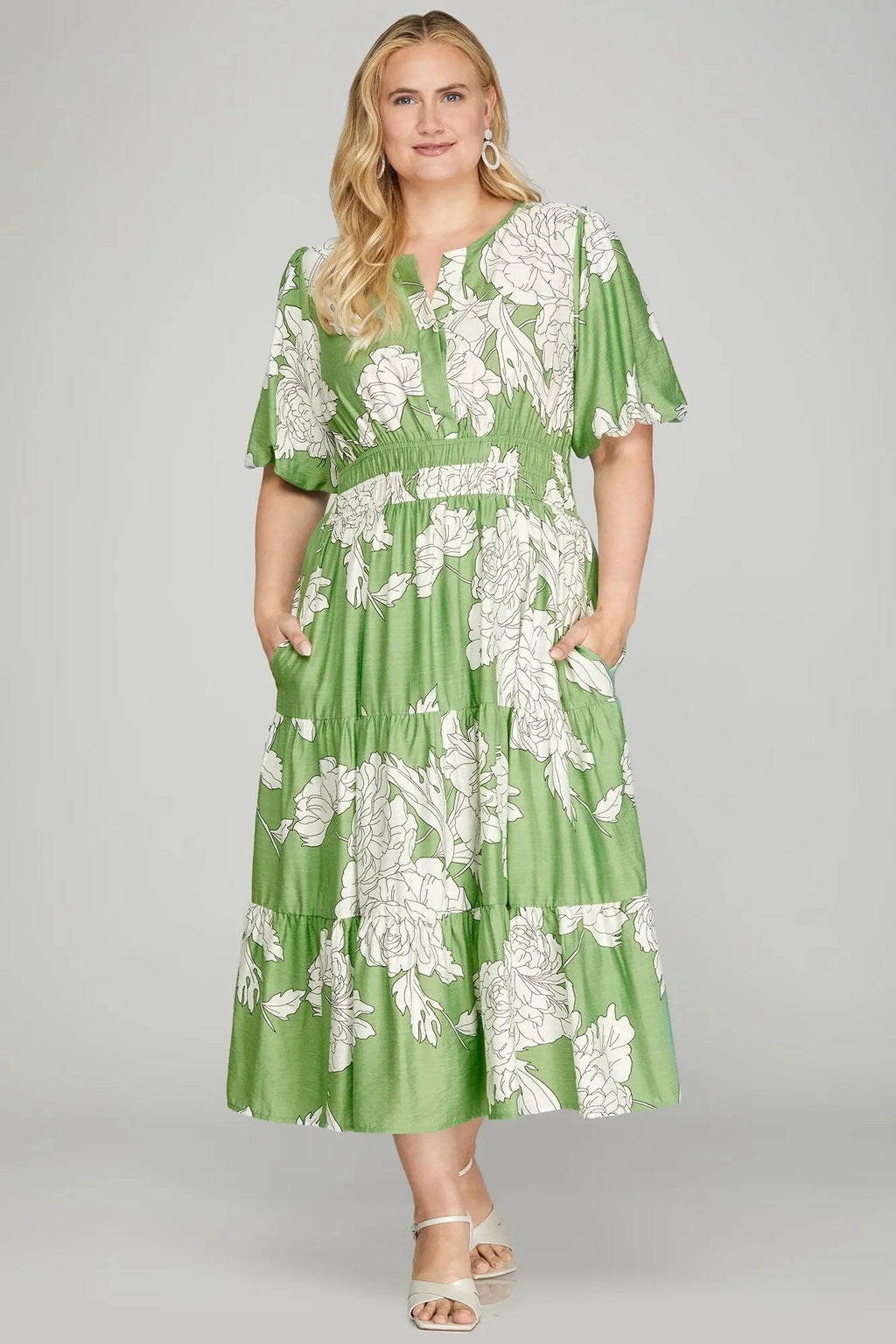 Lime Floral Dress
