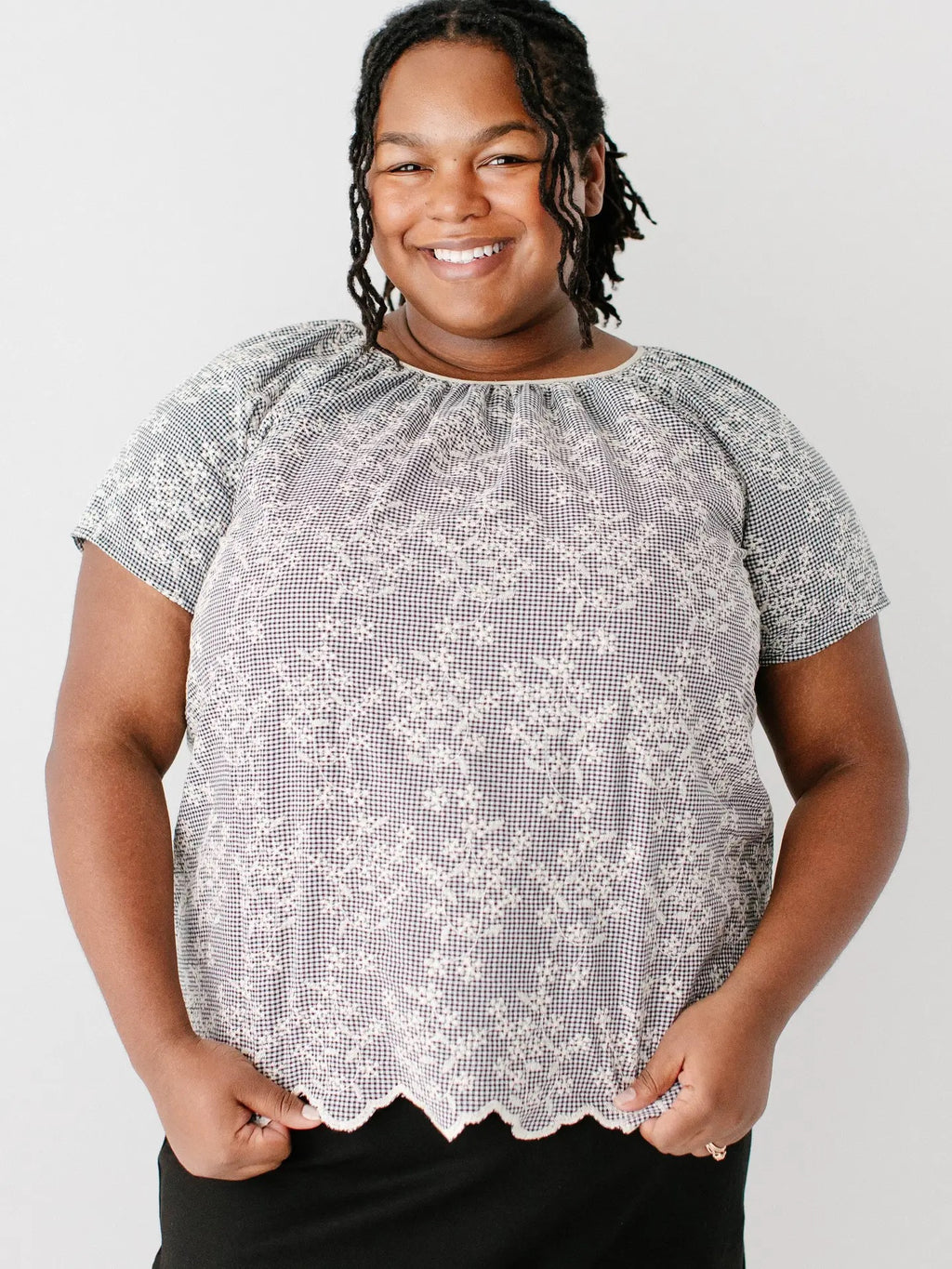 Floral Gingham Top