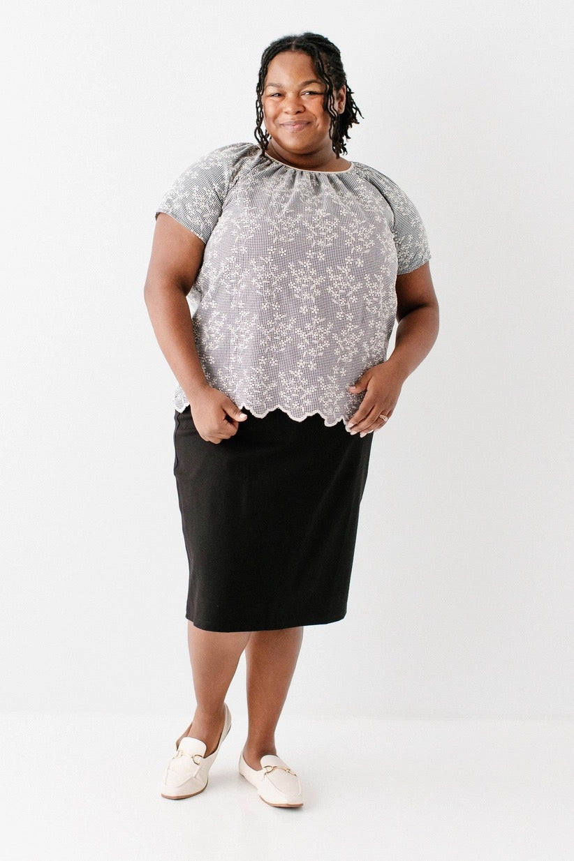 Floral Gingham Top