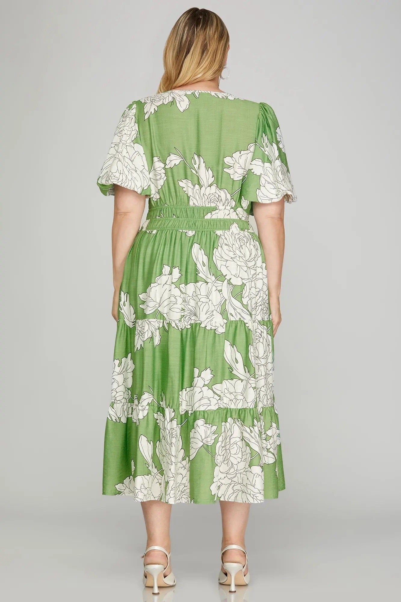 Lime Floral Dress