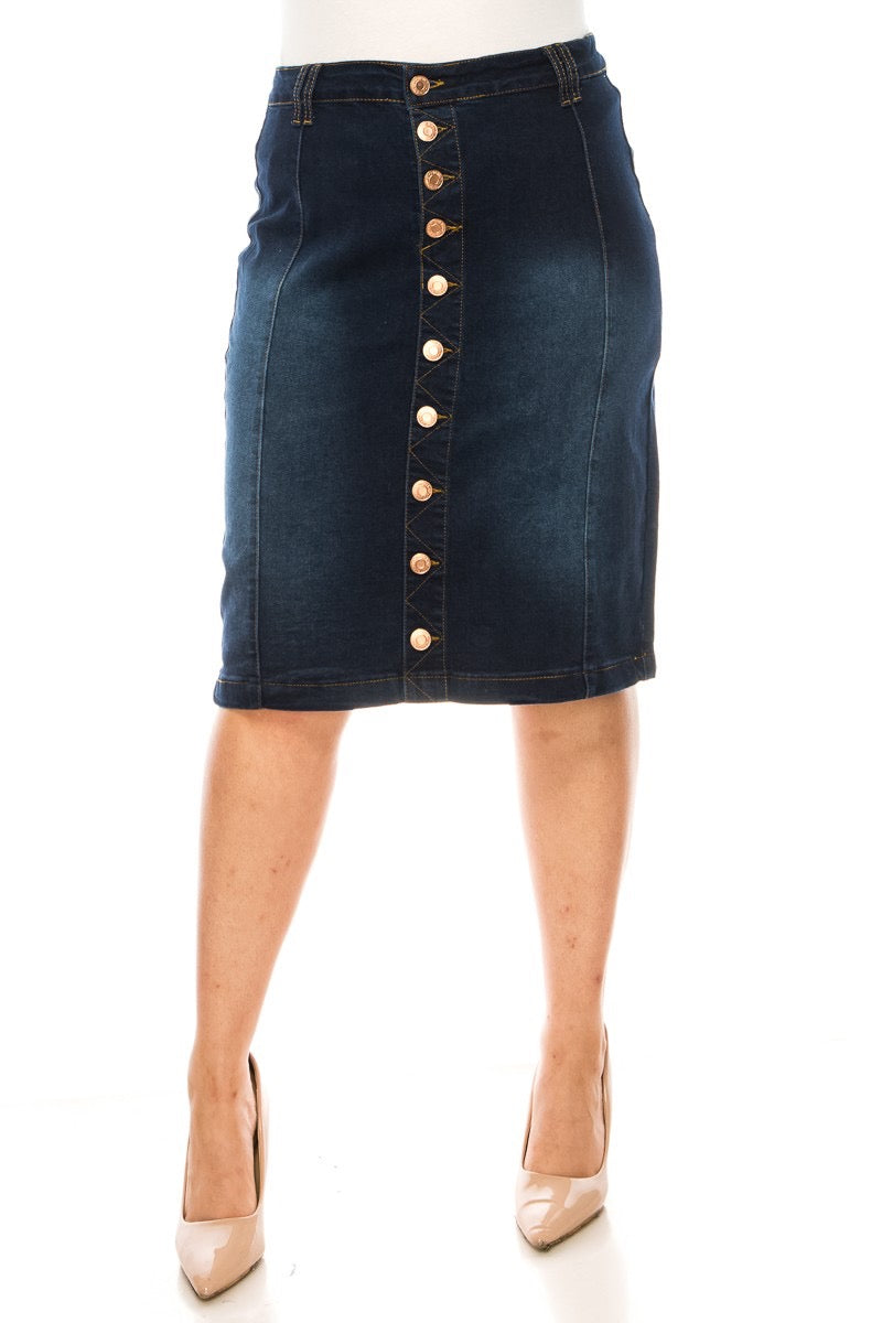 Be Girl Short Button Denim Skirt