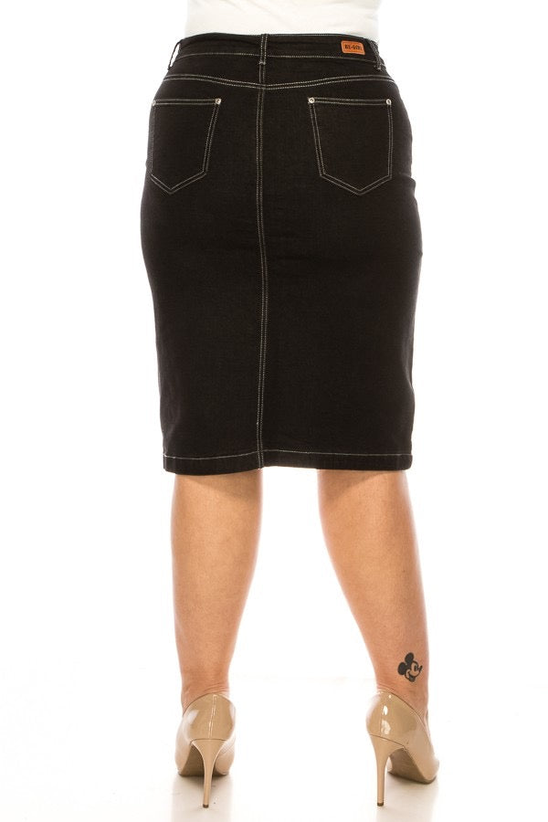 Black Denim Skirt