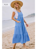 Light Blue Overall Dress