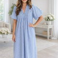 Ocean Stripes Midi Dress
